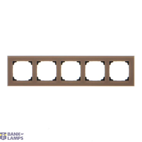 Quintuple frame, glass, frosted beige glass image 1