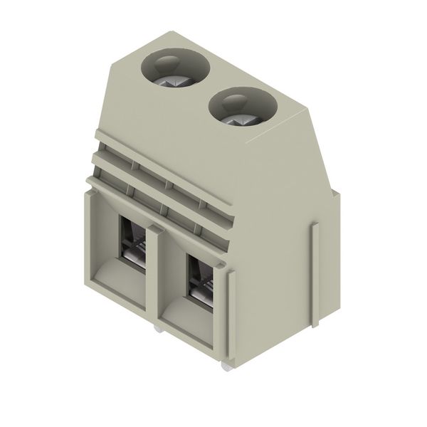 Printed circuit board terminals, 10.16 mm, Number of poles: 2, 90°, Solder pin length (l): 4.5 mm, tinned, Pebble grey, Clamping yoke connection, Clamping range, max. : 16 mm², Box image 2