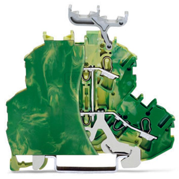 Double-deck terminal block 4-conductor ground terminal block with end image 1