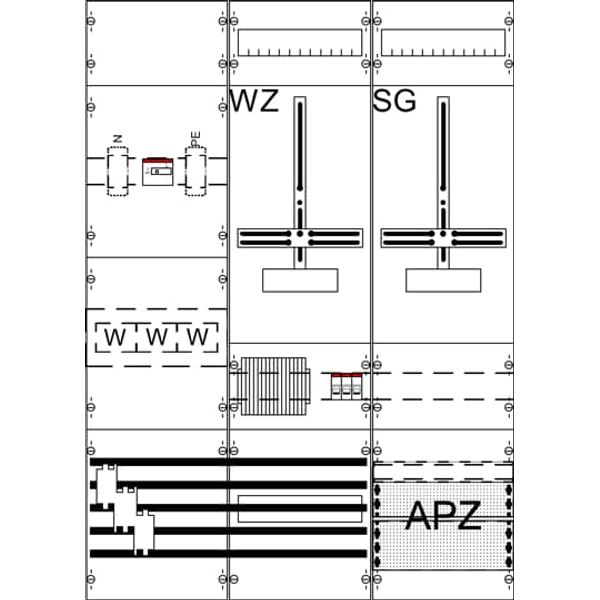 WF37KK21 7RE 3FB Complete panel according to FNN In 100A with three-point fastening image 1