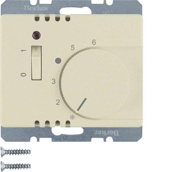 Thermostat, NC contact, centre plate, rocker switch, arsys, white glos image 1