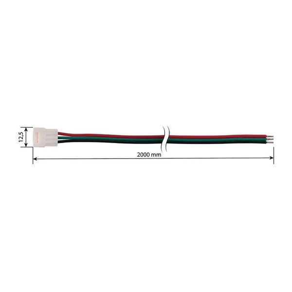 Connection connector for double white LED strips 10 mm, 3 pins, 2 m, max. 3 A image 1