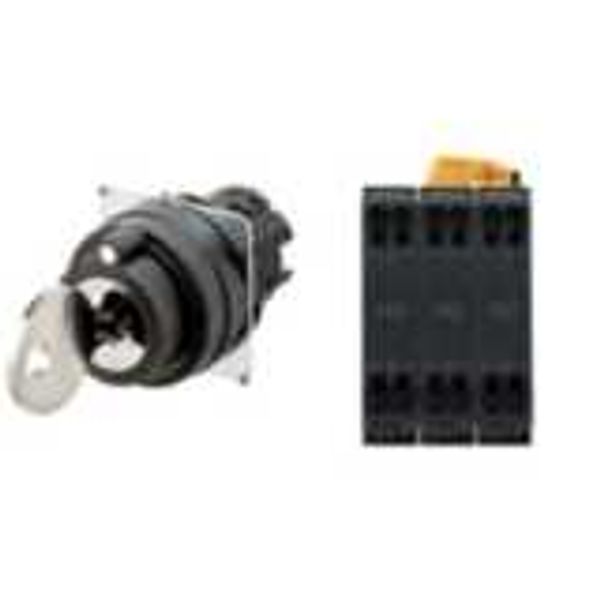 Selector A22NK Ã˜22, Key type S, 3 position, bezel plastic, MANUAL, REL A2255174A image 4