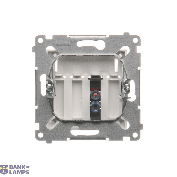 Double socket outlet without earthing, with shutters, (module), 16A, 250V, Screw, Silver matt, metalic image 1