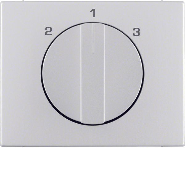Centre plate rotary knob 3-step switch, Berker K.5, alu, aluminium ano image 1