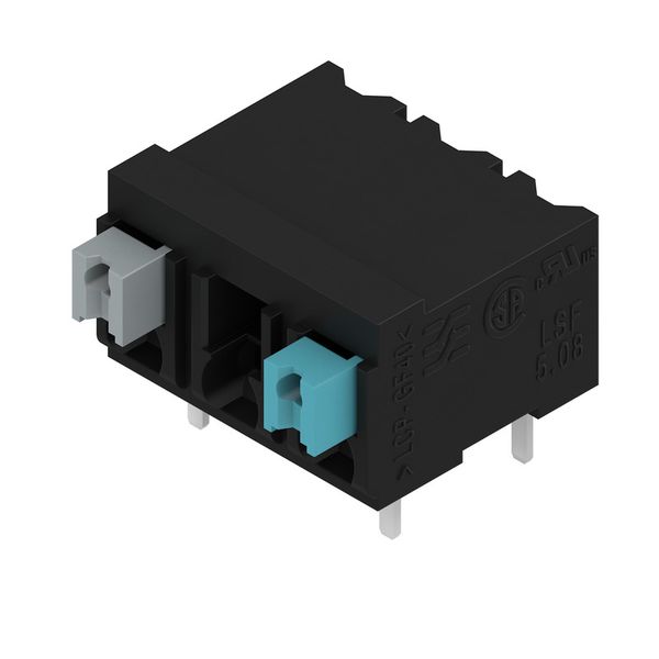 Printed circuit board terminals, 5.08 mm, Number of poles: 3, 90°, Solder pin length (l): 3.5 mm, black, PUSH IN with actuator, Clamping range, max. : 1.5 mm², Tube image 2