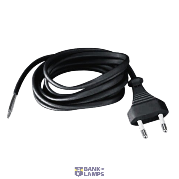 Flat Cord 3m 2×0.75mm² 2.5A 250V~ IP20 EU Plug Black image 1