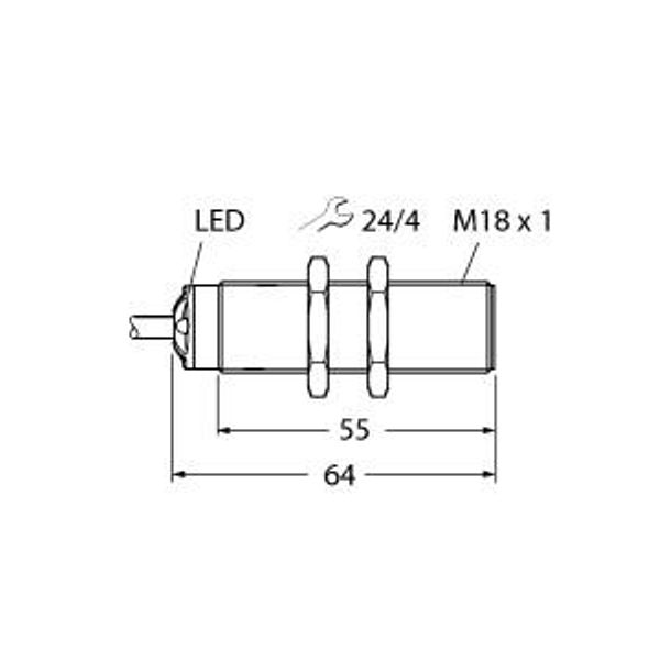 Ultrasonic Sensor Diffuse Mode Sensor   RU50U-S18-AN8X image 1