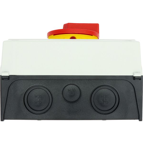 P3-63/I4/SVB/N Main switch, P3, 63 A, surface mounting, 3 pole + N, Emergency switching off function, With red rotary handle and yellow locking ring, Lockable in the image 37