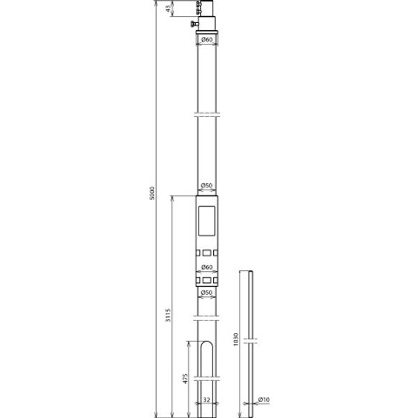 Supp. tube D 50mm L 5000mm GRP/Al, air- term.rod D 10mm L 1000mm, late image 2