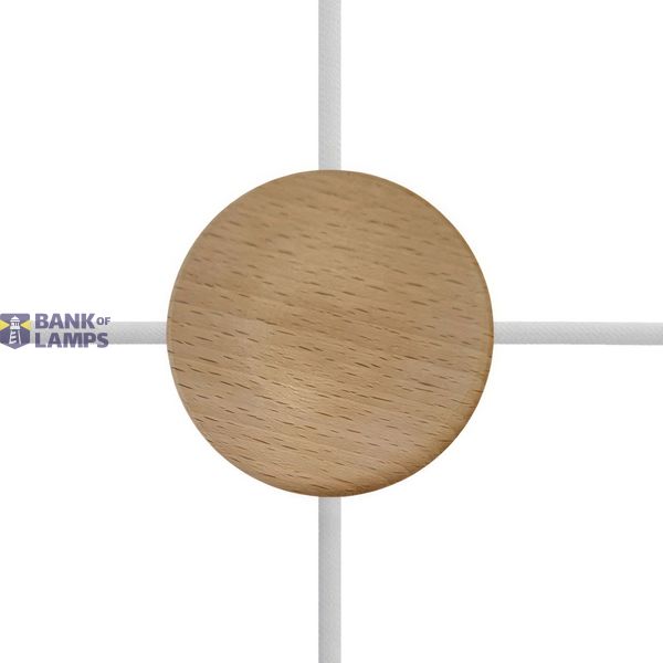 Mini cylindrical wooden 4-side- hole ceiling rose kit (junction box) image 1