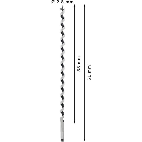 Wood auger bit, hexagon 14 x 385 x 450 mm, d 11,1 mm image 1