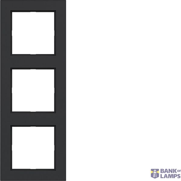 Cover frame 3-way, A.1, matte night black image 1