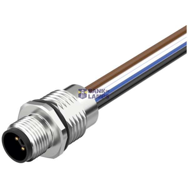 M12 Power male recept. L-cod. front PUR-wires 4x1.5 0.3m image 2