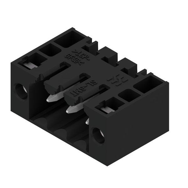PCB plug-in connector, male header, Flange, THT/THR solder connection, 3.50 mm, Number of poles: 3, 180°, Solder pin length (l): 1.5 mm, tinned, black, Box image 2