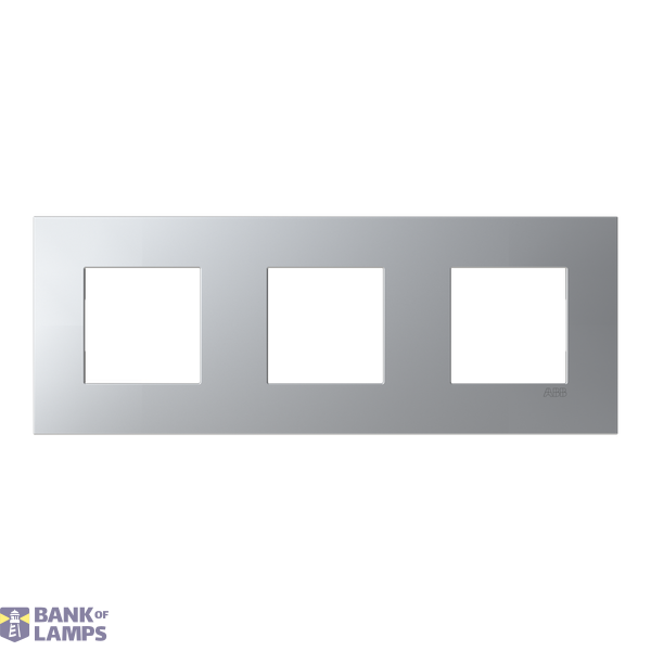 Frame 3-gang - ABB logo - Silver image 1