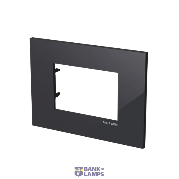 Frame - 1-gang / 3-modules - Niessen logo - Tacteo Black image 2