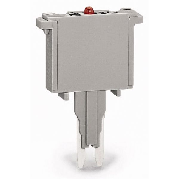 Fuse plug with soldered miniature fuse with indicator lamp gray image 1