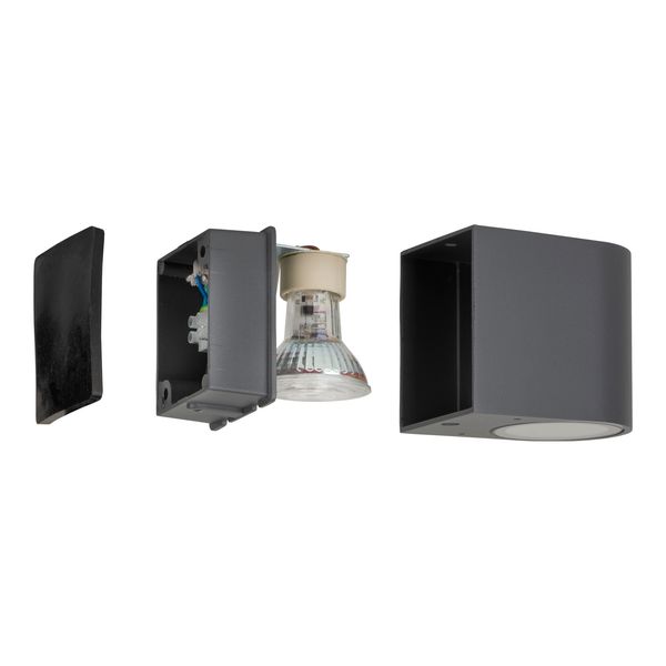 Wall Lamp Outdoor 1x GU10 Anthracite D-shape IP44 image 1