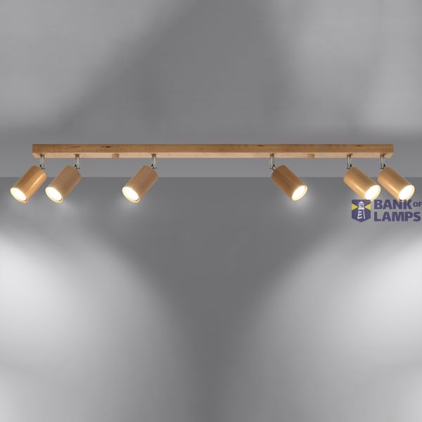 CEILING LAMP BERG 6 NATURAL WOOD GU10 6X40W IP20 image 8