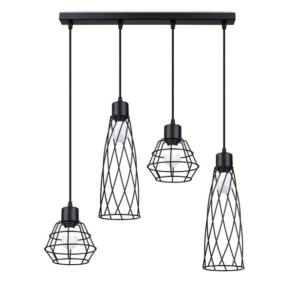HANGING LAMP SUBA 4L BLACK E27 4X15W IP20 image 1