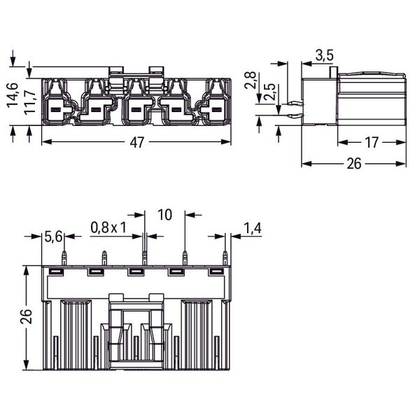 Plug for PCBs straight 5-pole gray image 3