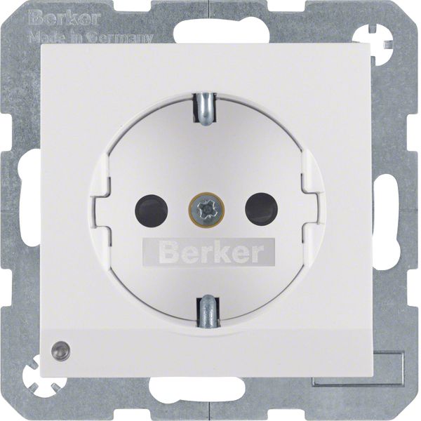 SCHUKO soc.out. LEDorient.,enhncd contact prot.,screw-in lift term.,S. image 1