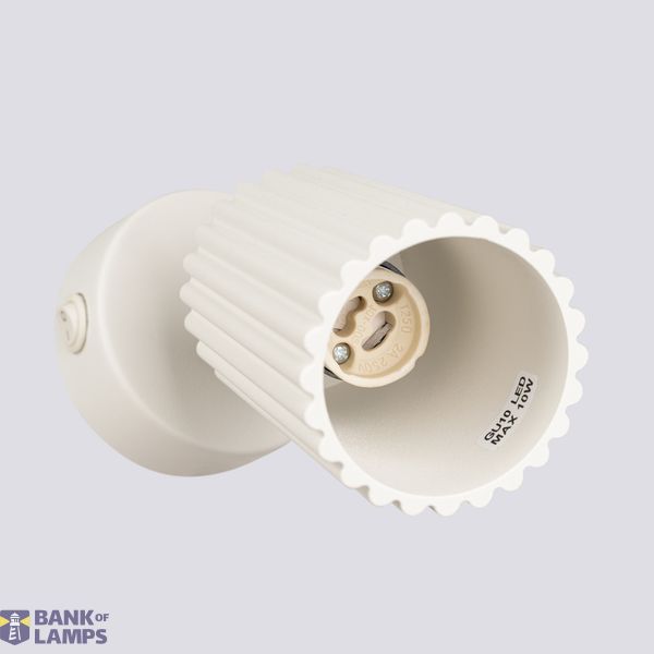 Beige GU10 wall lamp with switch for bedroom, KARBON series image 11