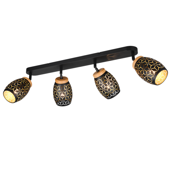 Bidar spotlight 4-pc E14 matt black/gold image 1