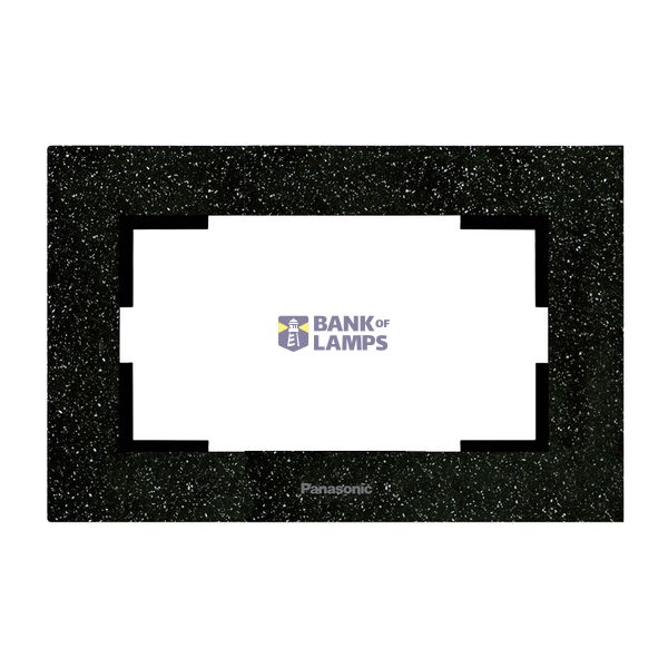Karre Plus Accessory Corian - Black Quartz Two Gang Flush Mounted Frame image 1