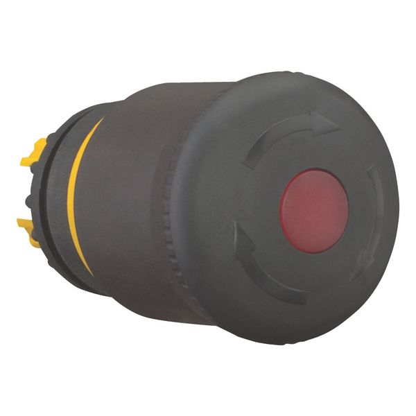 M22S-PVLT HALT/STOP-Button, RMQ-Titan, Mushroom-shaped, 38 mm, Illuminated with LED element, Turn-to-release function, Black, yellow, RAL 9005 image 11