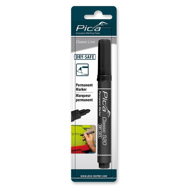 Pica 520/46 Perm. Marker 1-4mm round black, blister image 1