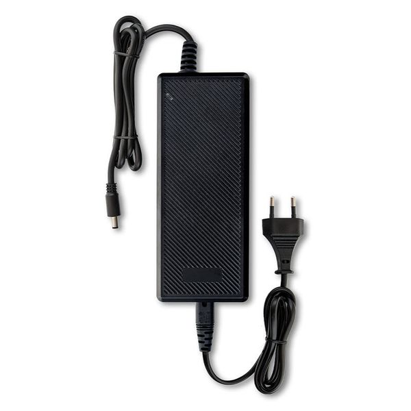 Power adapter 120W, DC24V/5A, IP20, black plastic, with plug image 1
