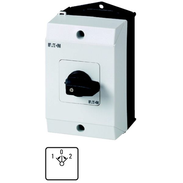 T0-1-8214/I1 Changeoverswitches, T0, 20 A, surface mounting, 1 contact unit(s), Contacts: 2, 45 °, momentary, With 0 (Off) position, with spring-return from both d image 1