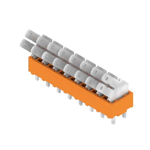 Printed circuit board terminals, 5.00 mm, Number of poles: 8, 135°, Solder pin length (l): 3.5 mm, tinned, orange, Flat-blade connection, Box image 3
