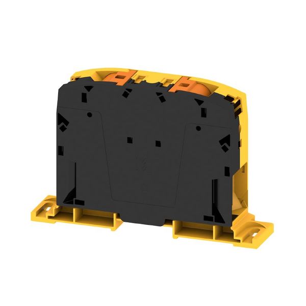 Feed-through terminal, PUSH IN, 150 mm², 1000 V, 309 A, black/yellow image 1