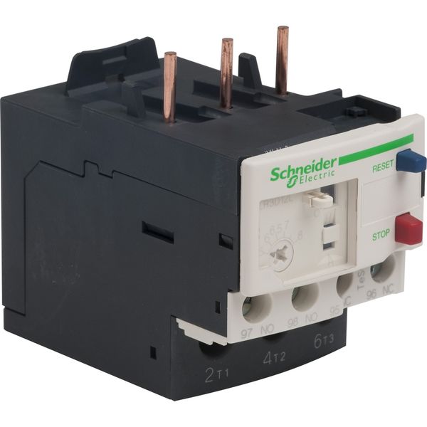 Thermal overload relay, TeSys Deca, 690VAC, 5.5 to 8A, 1NO+1NC, class 20, for unbalanced loads image 1