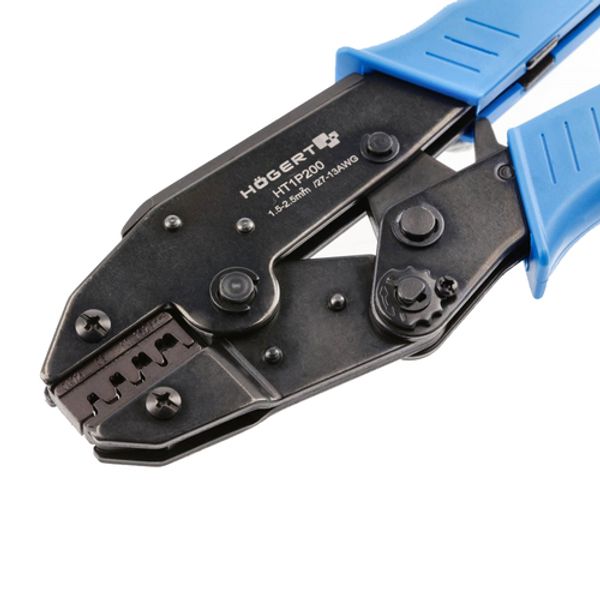 HOEGERT Non-insulated terminal crimping plier  0.1-2.5 mm2 image 1