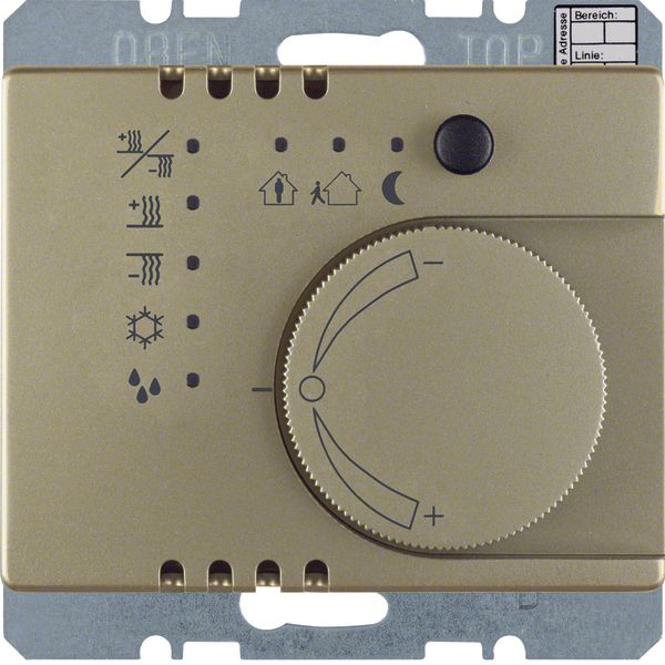 Thermostat with push-button interface, Arsys, light bronze, lacquered image 1