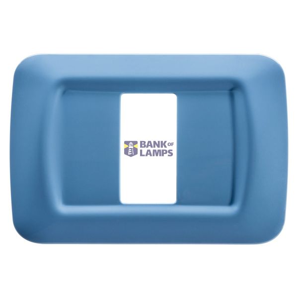 TOP SYSTEM PLATE - IN TECHNOPOLYMER GLOSS FINISHING - 1 GANG - SKY BLUE - SYSTEM image 3
