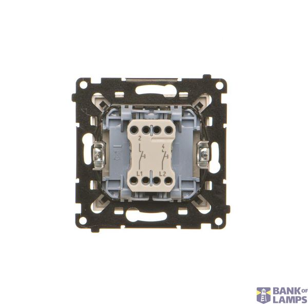 Single switch with backlight LED, (module), 16AX, Screw, white image 1