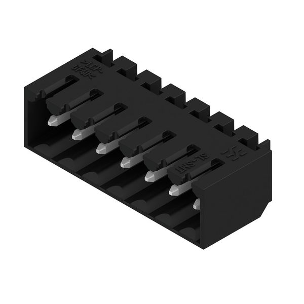 PCB plug-in connector, male header, closed side, THT/THR solder connection, 3.50 mm, Number of poles: 7, 90°, Solder pin length (l): 1.5 mm, tinned, black, Tape image 5