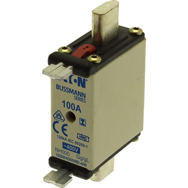 Fuse-link, LV, 25 A, AC 400 V, NH000, gL/gG, IEC, dual indicator, insulated gripping lugs image 2