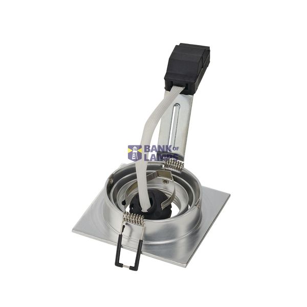 PIREQ GU10 SQUARE Downlight, alu brushed, max. 50W, incl. clip springs image 1