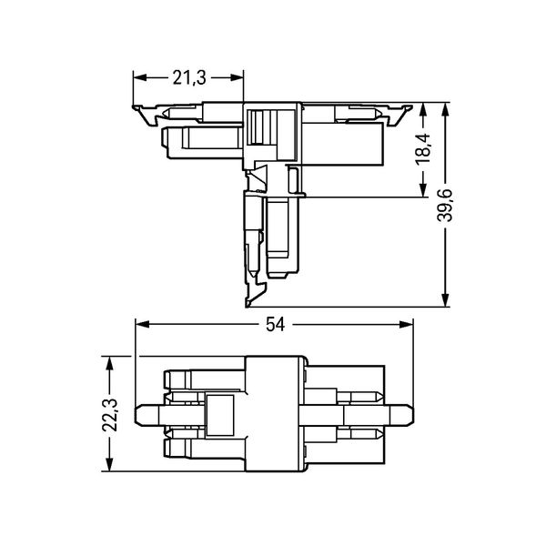 T-distribution connector 4-pole Cod. B gray image 3
