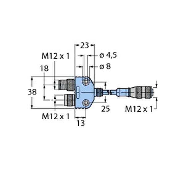 2-Way Splitter PVC Cable Jacket, Thin   VB2-RKC572-1M-FKM-FSM image 1