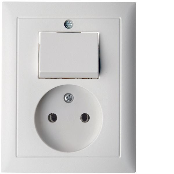 Socket outlet w.out earthing contact w. change-over switch, S.1, polar image 1