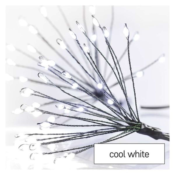 LED light chain – glowing clusters, nano, 8 m, indoor, cool white, timer image 1