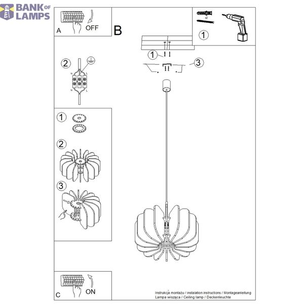 Pendant lamp MULA 45 navy image 6