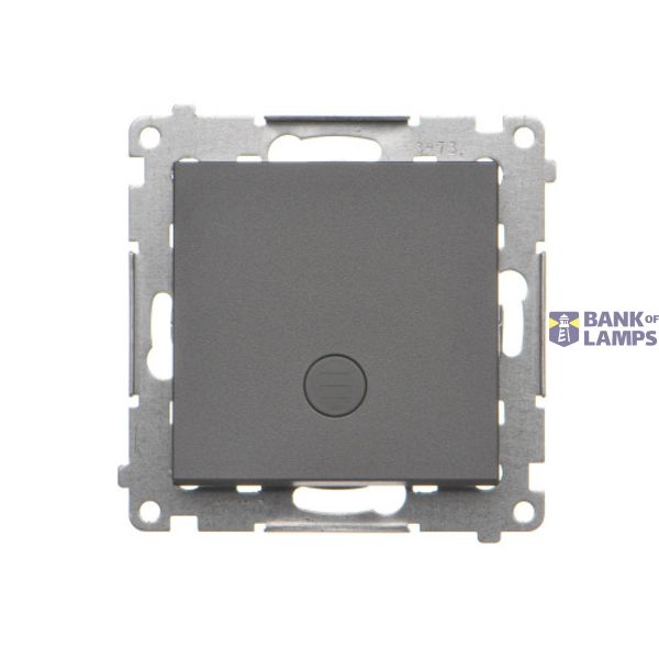 Single contact push button illuminated without pictogram, 10AX, graphite mat image 1